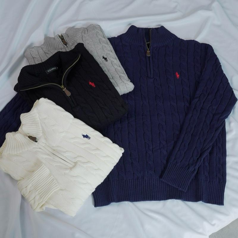 Bản Premium Áo Len Ngựa Half Zip Vặn Thừng By Wearway Chất Len Lông Thỏ Loại 1 Nam Nữ Menswear