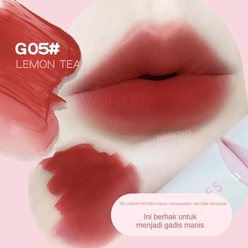 Gogo tales gogo dance water matte lip glasir lip gloss matte whitening tidak mudah menempel di cangkir gogotales lip cream terbaru 7