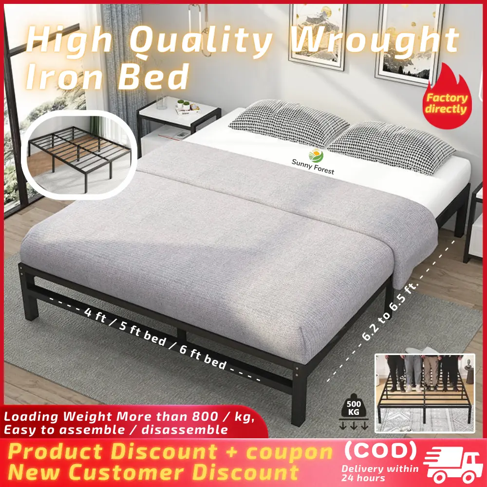 Giường thép, Phong cách hiện đại, Có sẵn trong 4 ft, 5 ft và 6 ft, Khung giường