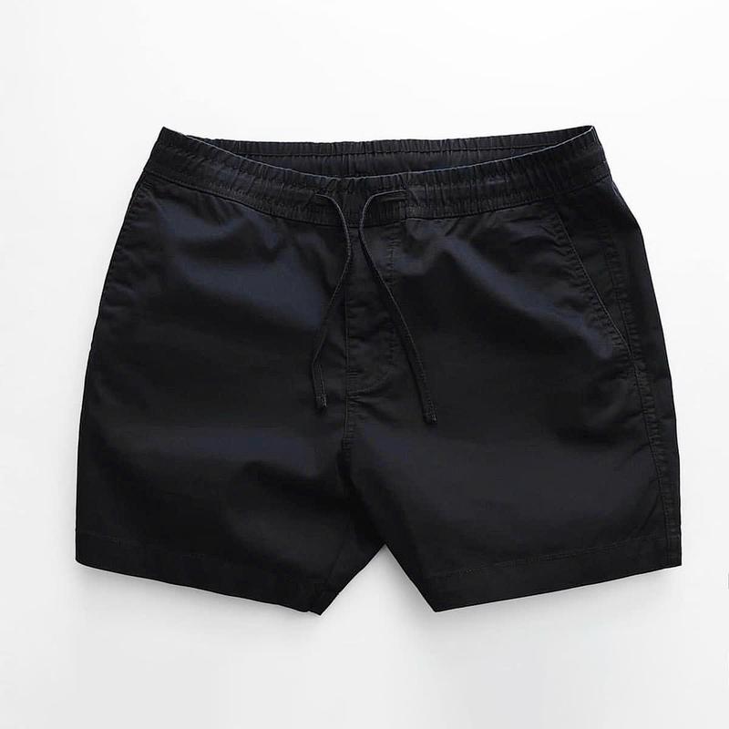 Quần short kaki nam màu đen trơn lưng thun cao cấp kiểu dáng thể thao lửng KKD01 form chuẩn đẹp Menswear