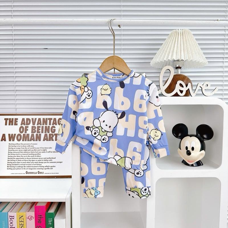 Bộ Dài Tay Thun Thái In 3D Dành Cho Bé Trai Bé Gái, Vải Thun Thái Cao Cấp Mềm Mịn Mát