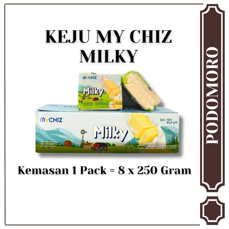 Keju My Chiz Rasa Cheddar / Milky - 1 Pack isi 8 x 250 Gram 5