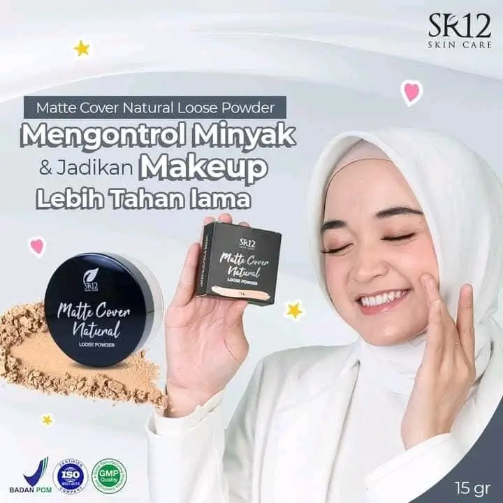 MATTE COVER NATURAL LOOSE POWDER SR12 / BEDAK TABUR / MENGONTROL MINYAK BERLEBIH