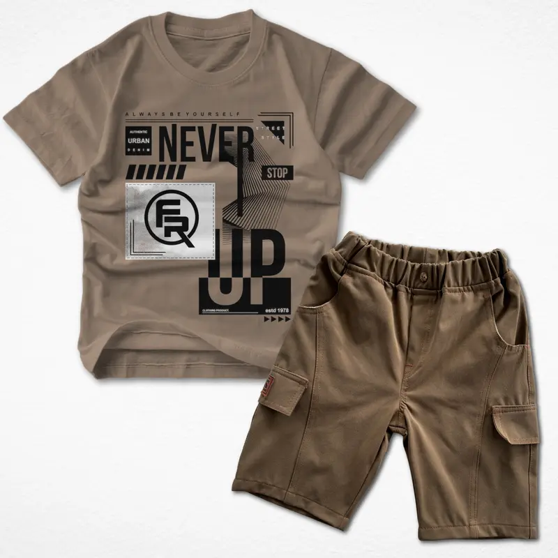 SETELAN BAJU ANAK LAKI-LAKI ONE SET CELANA PENDEK BAHAN COTTON COMBED FASHION COWO CEWE ALL MOTIF KEREN 0