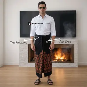 (TALI+SAKU) - Sarung Instan Dewasa Pinggang Karet Ada tali Dan Saku Super Praktis Dengan Kantong Serbaguna Untuk Sehari-hari