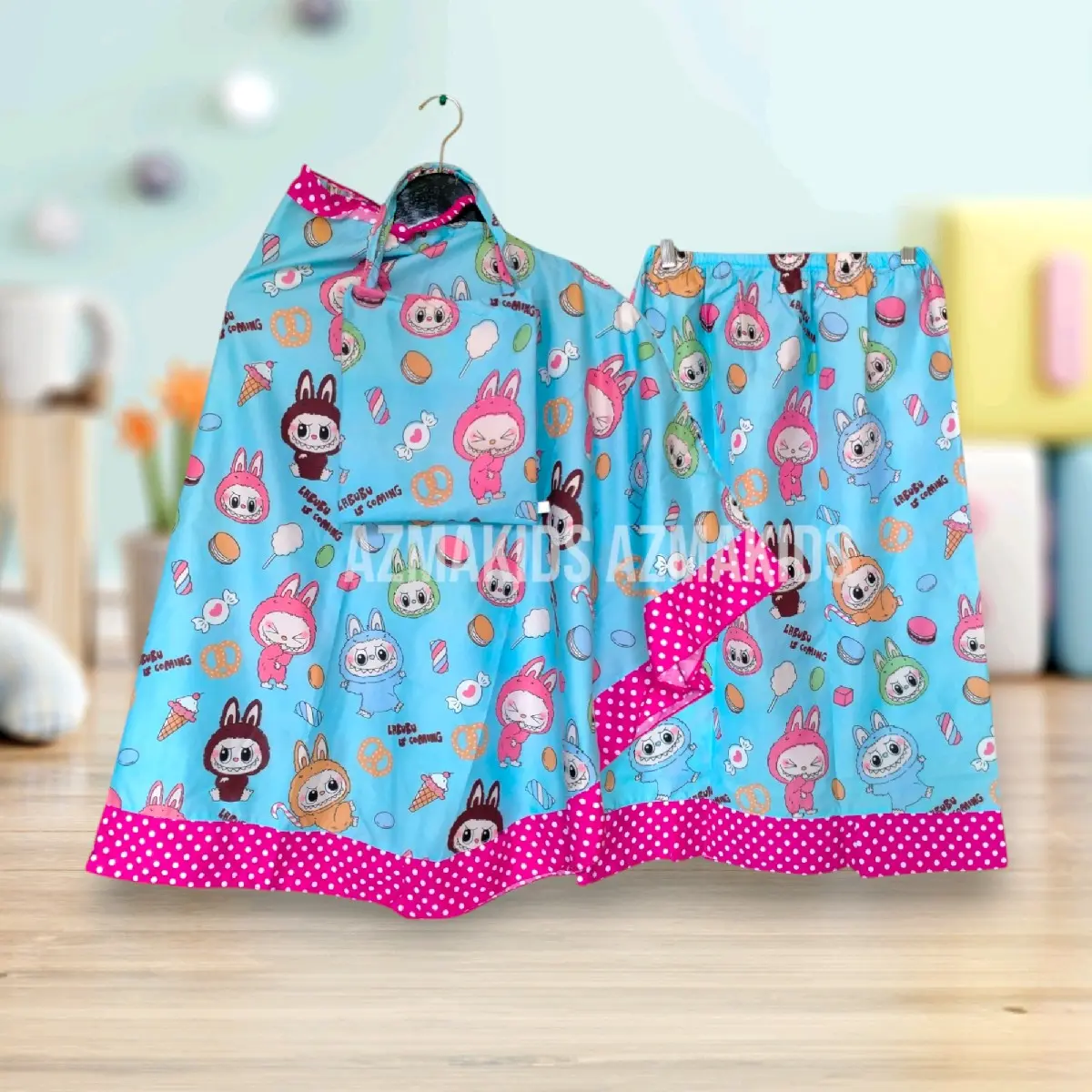 MUKENA ANAK KARAKTER MUKENA ANAK MURAH 2-9TH Bunga Polka Dot Putih Muslim