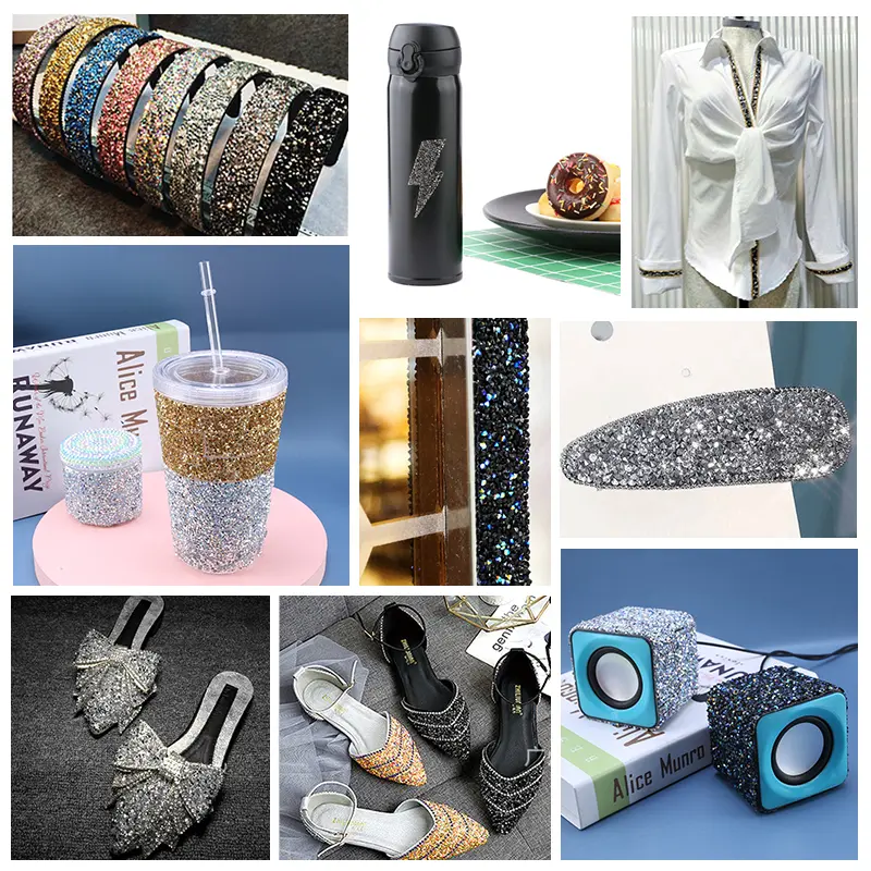 Viền May, Hoa Văn Pha Lê, Kim Cương Giả Cố Định Nóng, Ruy Băng, Sắt Trên Appliques, Dành Cho Váy, Bán Trong 1 Sân 3