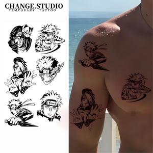 Hình Xăm Tạm Thời, Thiết Kế Logo Naruto, Không Thấm Nước Và Chống Trơn Trượt, Kéo Dài Trong 15 Ngày. Miếng Dán Hình Xăm