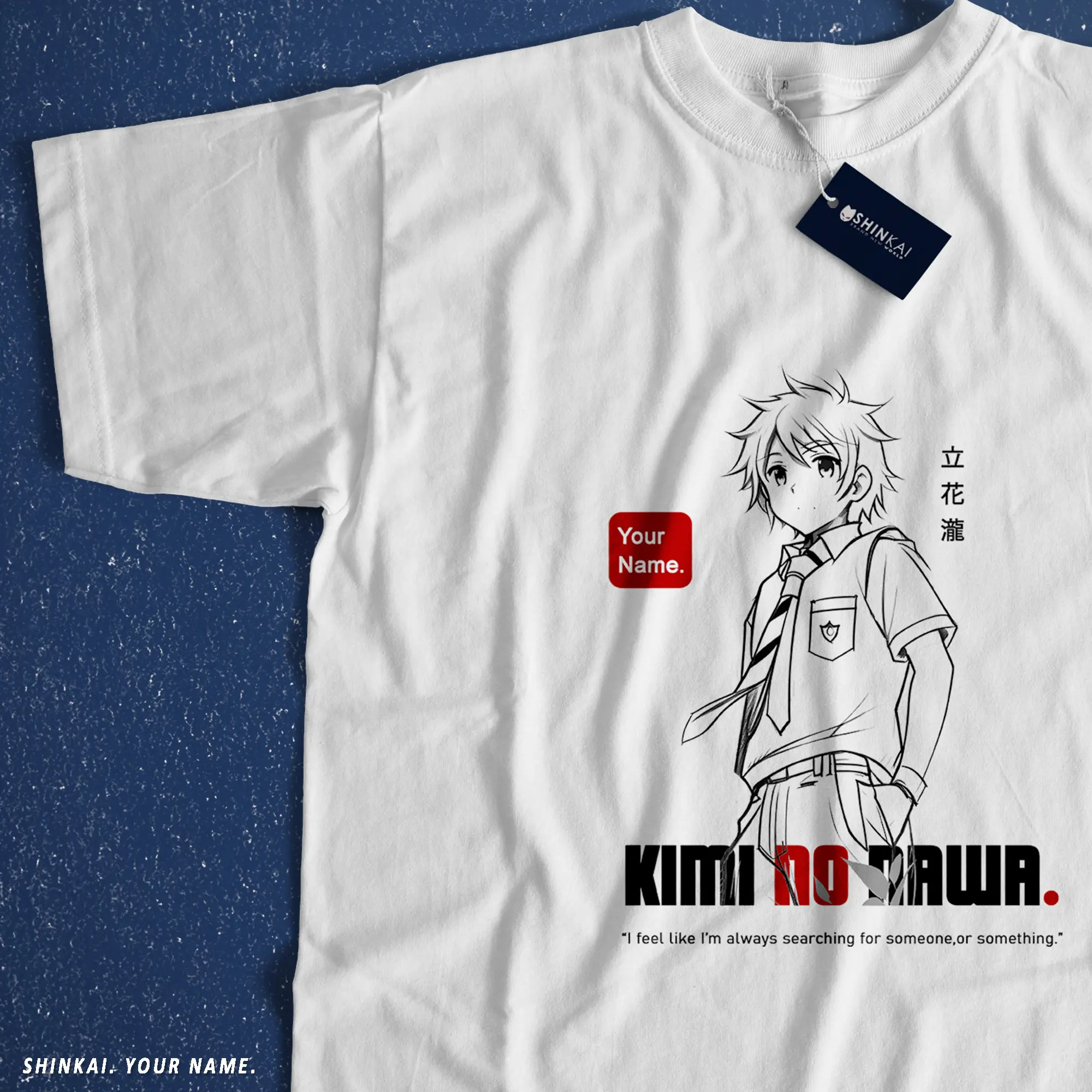 SHINKAI Kaos Anime Kimi No Nawa Taki Tachibana Japan Version | Shinkai Inspired T-Shirt | Kaos Distro Anime