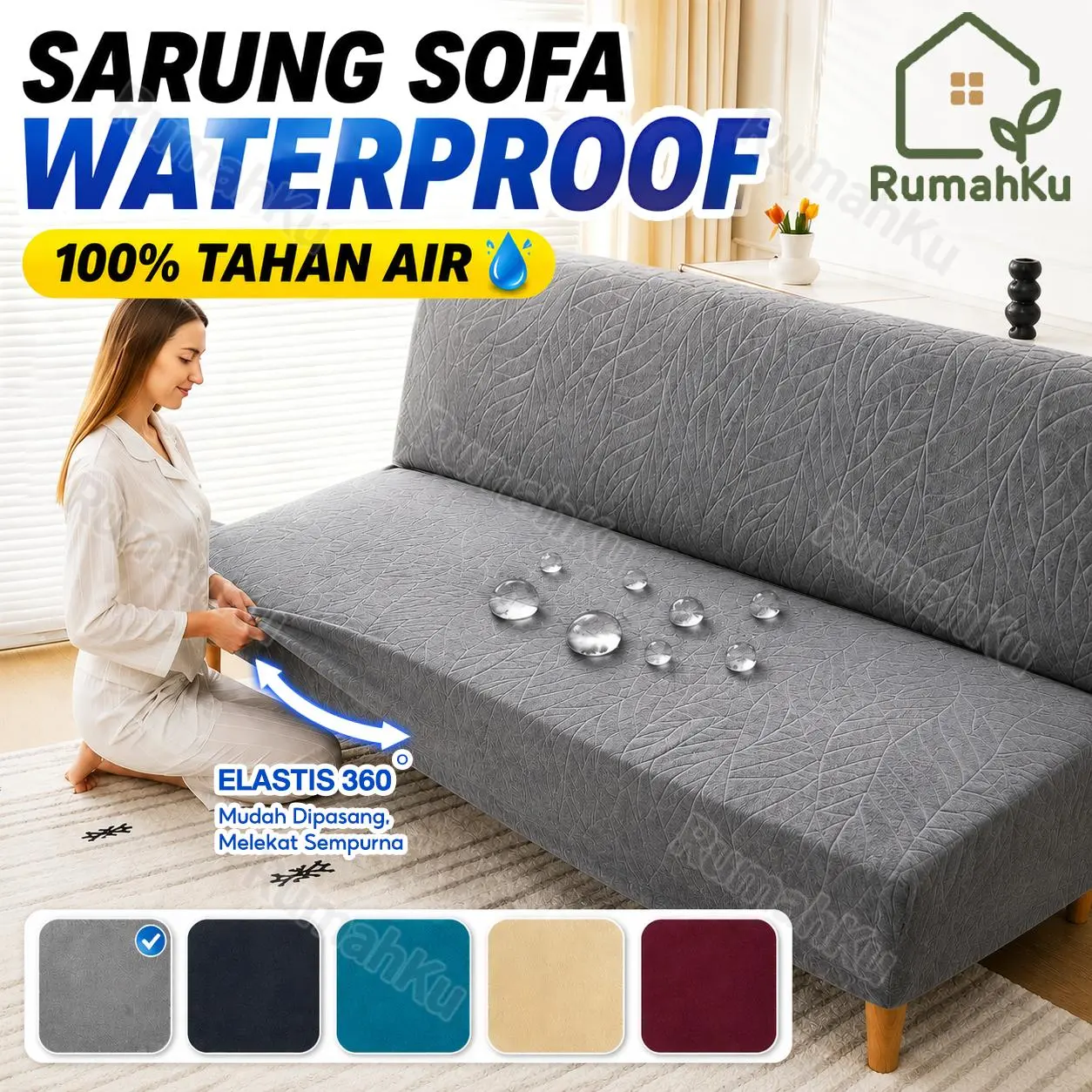 [COD] [Waterproof] Sarung Sofa Cover sofa Tahan Air Sofa Cover Sofa Cover Elastis Pola Pola Menarik/Non-Slip Cover Sofa Bed 1/2/3/4 Seater Sofa Cover Sofa Bantal Cover