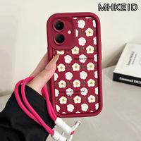 Gambar MHKEID Casing Hp untuk Infinix Smart 10 Tecno Spark Go 2 2024 POP 10 4G Case Pola Bunga merah muda Kasing Anti-Sidik Jari Silikon Kasus Lembut Tali gantung Casing - Gaya1, Infinix Smart 10 dari MHKEID MALL Kab. Tangerang 2 Tokopedia