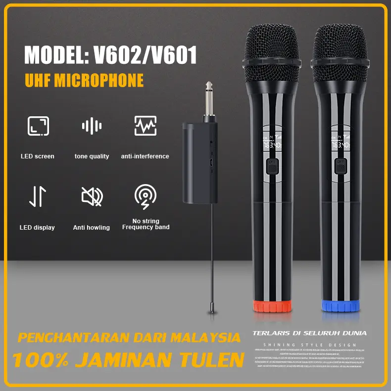 NEW BAXS V601/V602 wireless microphone uhf wireless microphone dual handheld microphone