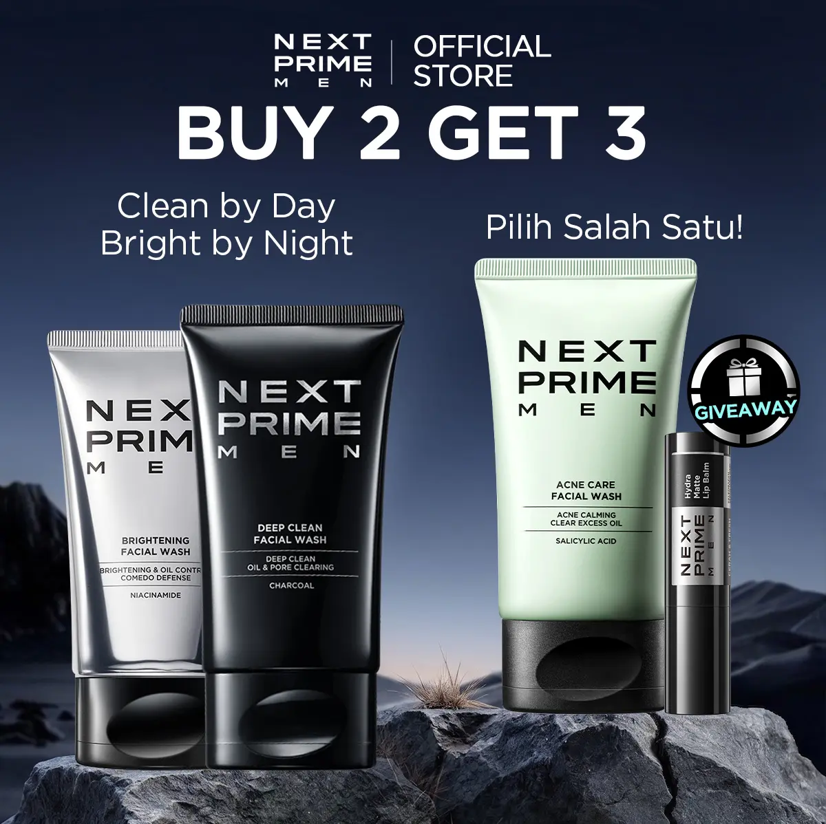 [New] NEXTPRIME Deep Clean Facial Wash 100gr 3PCS & 6-IN-1 Face Wash & For all skin types & sabun cuci muka & skincare & Mencerahkan