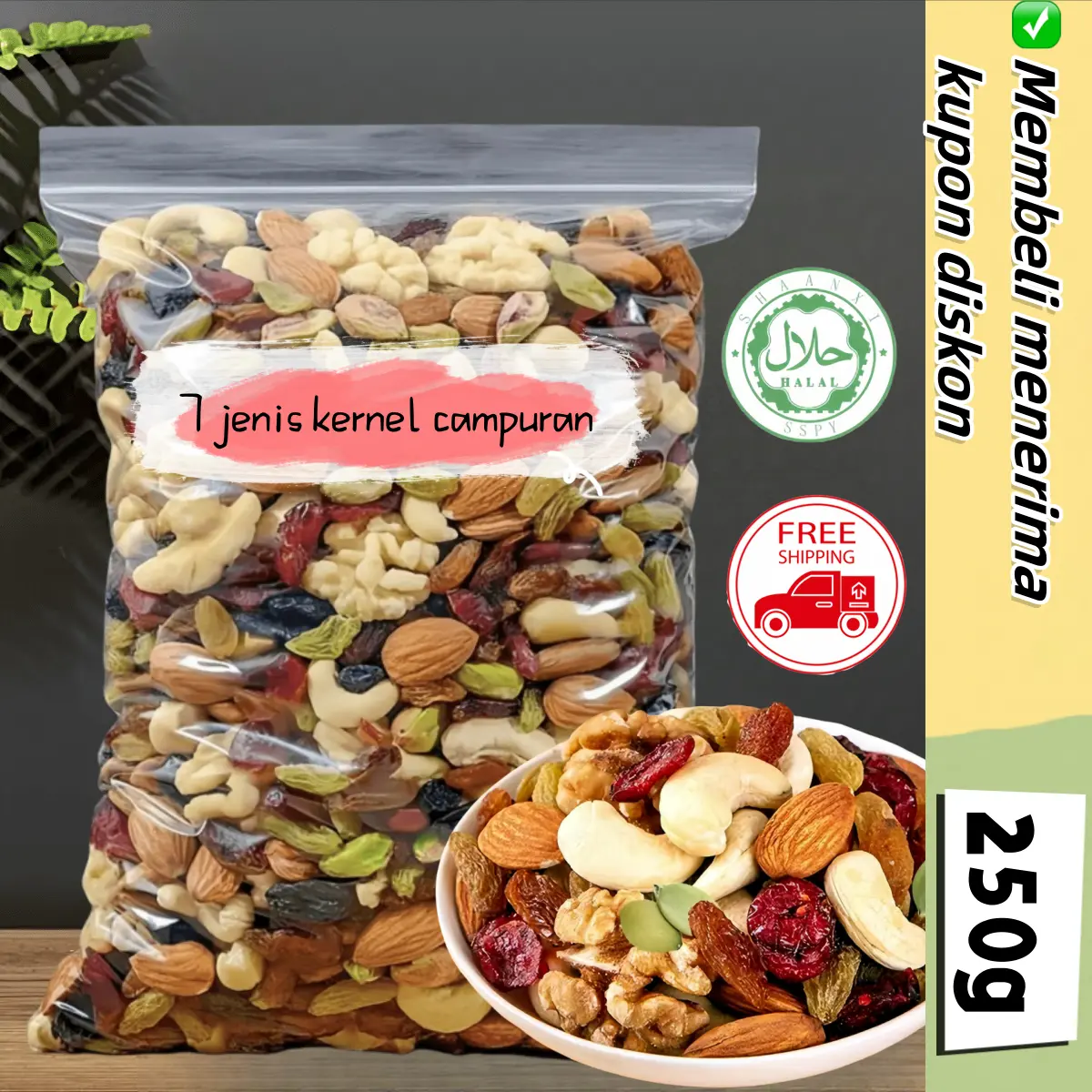 (halal) Chinese Snack Set, 250g/500g/1000g,Roasted Daily Nuts Mixed Nuts Mix Nuts Dry Fruit Cashew Nut Kacang/Dried Mango/Almond/Walnuts, leisure essential snacks, low fat, low salt and low sugar, Tiktok online popular snacks [quick delivery]  Food