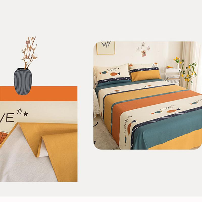 Product Introduction of Pure Cotton Bed Sheet and Pillowcase 3 In1 Modern Simple Pure Cotton Bed Sheet Student Dormitory Single Thickened 1.5 Double Coverlet 13