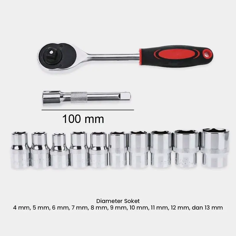 Kunci Pas Shock Taffware CR-V Set 1/4 Handle 12 PCS 5