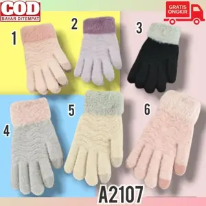 ￼Sarung Tangan Glove Wanita Dewasa Touch Screen Bahan Rajut Halus A2107