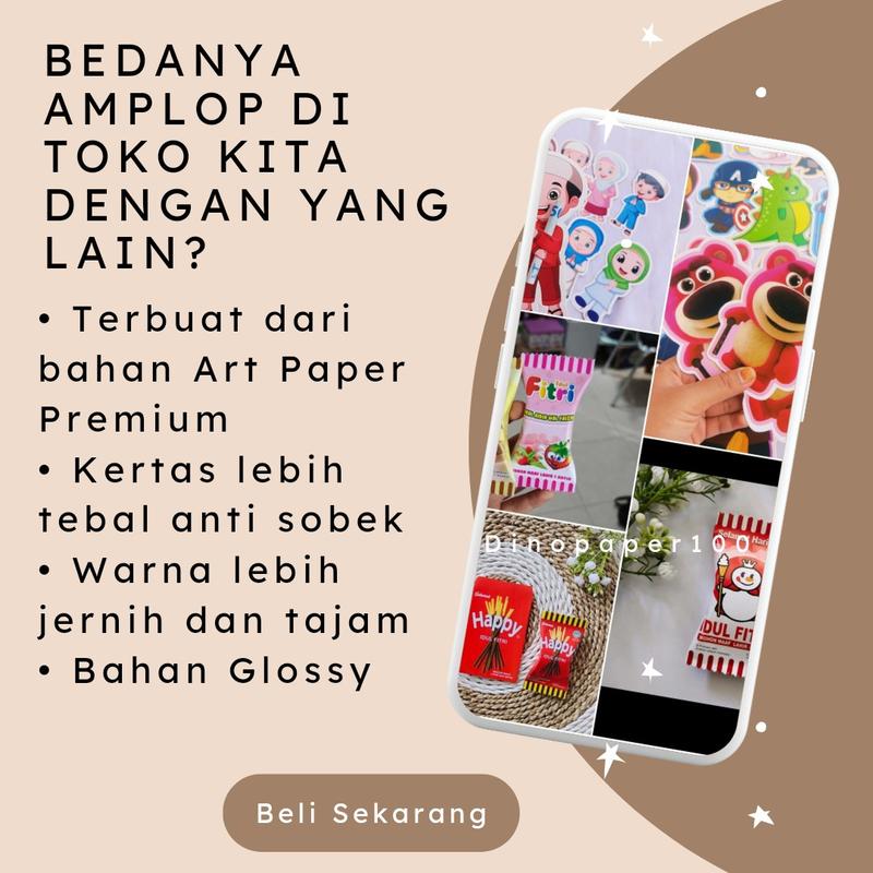 [ ISI 5 ] AMPLOP 3D VIRAL KARAKTER LUCU - BAHAN TEBAL 2