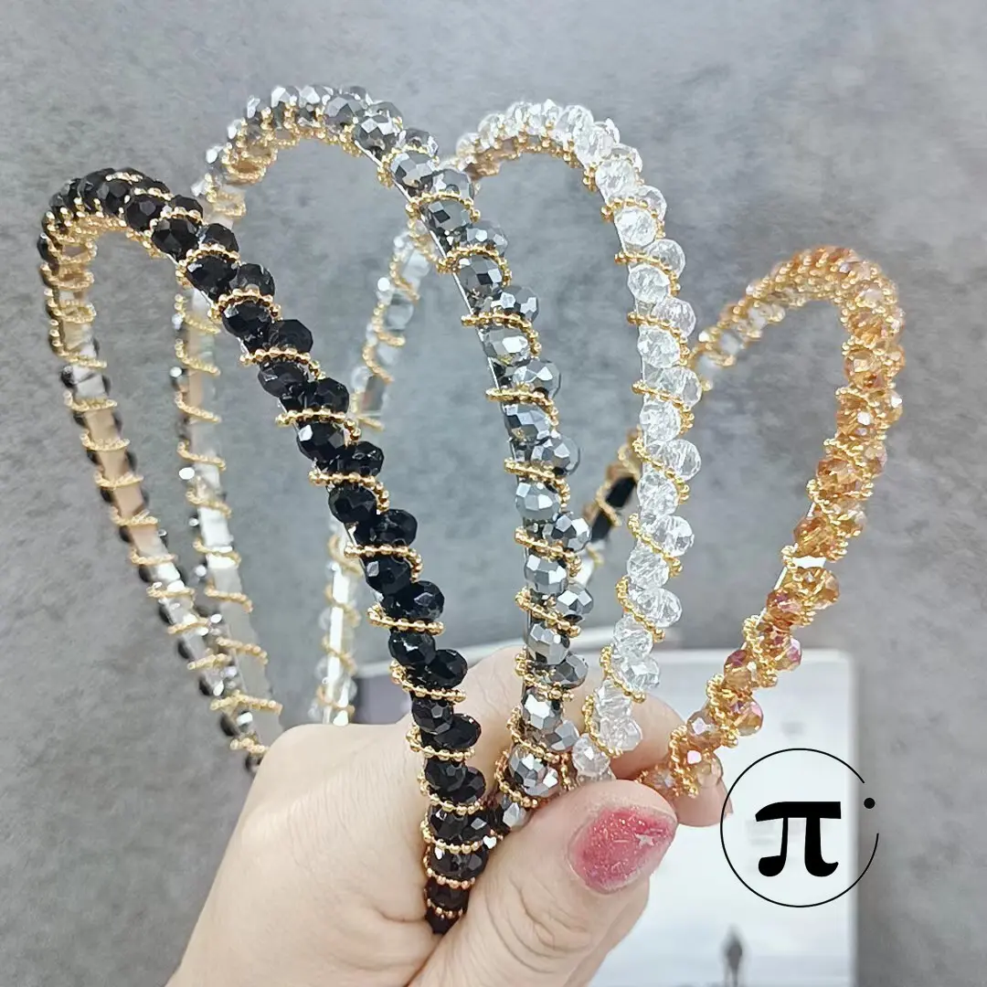 Korean fashion crystal headband narrow edge non-slip hairband rhinestone women's hair accessories