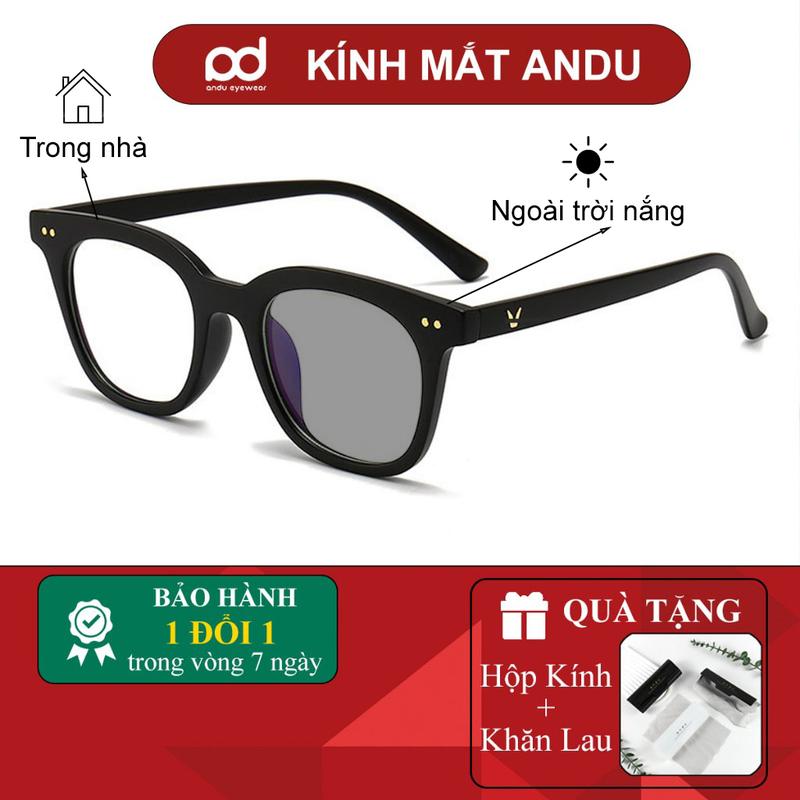 614 Gọng kính cận thời trang nam nữ ANDU dáng vuông chữ V chống tia UV chất liệu nhựa TR cao cấp