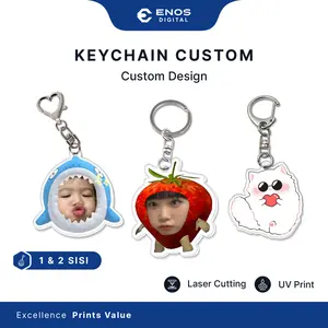 ENOS DIGITAL Gantungan Kunci Custom Akrilik UV Print 3mm - Souvenir Hadiah Merchandise Event Promosi Brand dengan Desain Custom dan Laser Cutting untuk Kualitas Terbaik