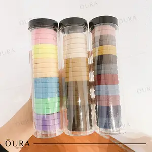 Ikat Rambut Donat Tabung Isi 20 pcs Karet Rambut Polos Wanita Kunciran Anak Dewasa Warna Warni