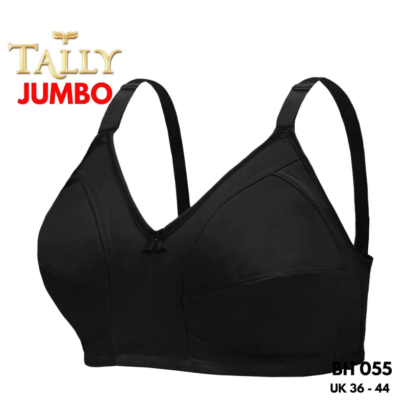 TALLY BH 055 Bra Wanita Tanpa Kawat Tanpa Busa Kait 3 Cup C - D Bra Harian Polos Pakaian Dalam Wanita Lembut dan Adem 2