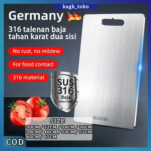 KAGK Talenan Stainless 316 Dua Sisi Talenan Multifungsi Food Grade Anti Bakteri dan Jamur Talenan Kitchenware