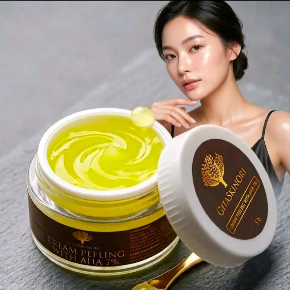 Gitaskinori Cream Peeling dengan AHA 7% - Krim Peeling Wajah untuk Kulit Lebih Halus