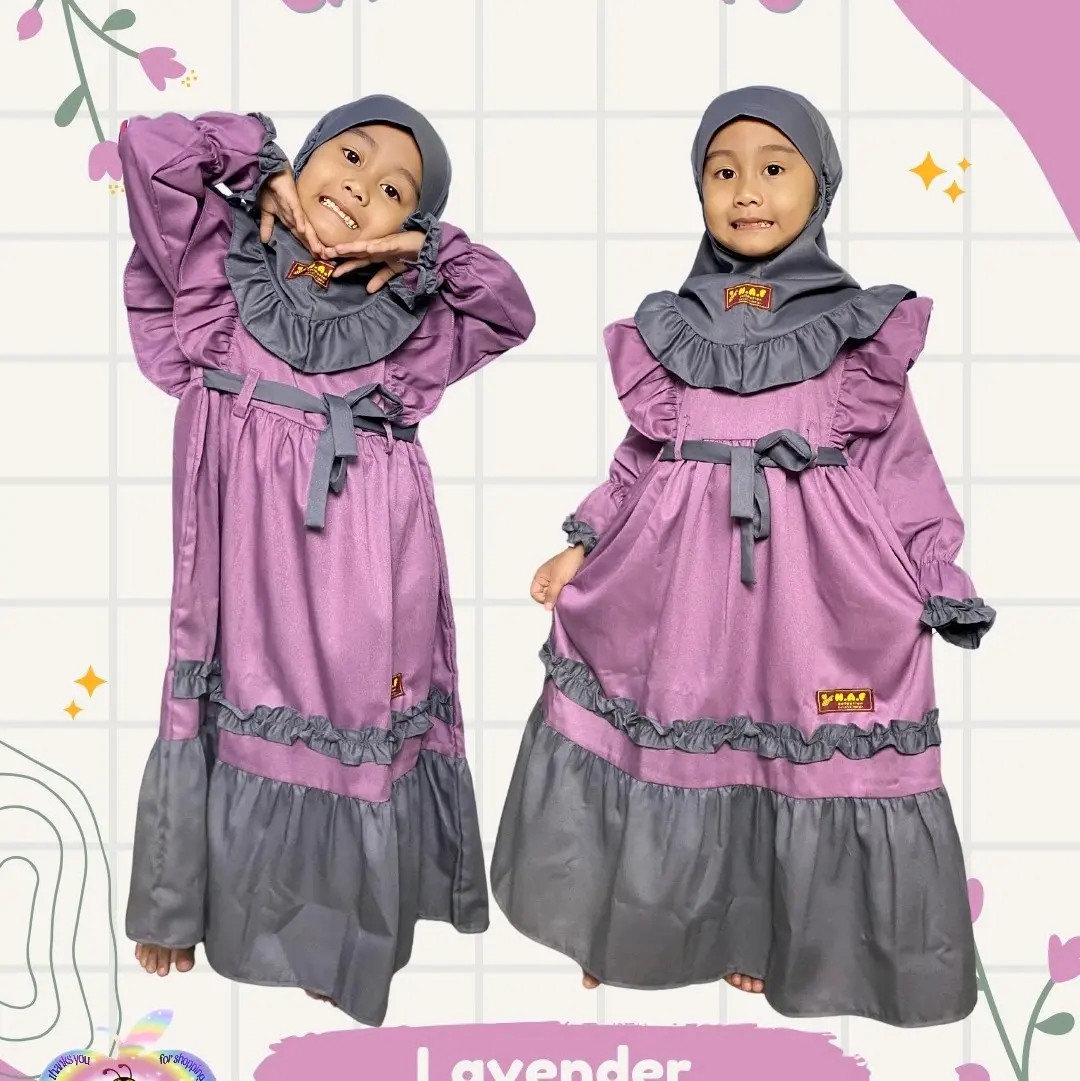 Gamis anak perempuan toyobo2_12th/gamis anak terlaris Muslim Toyobo Variasi Baju Dress Katun Nyaman Syari