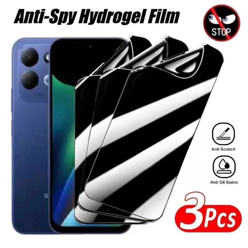 Bộ 3 miếng dán màn hình hydrogel bảo vệ quyền riêng tư phủ kín, chống trầy xước, dành cho Redmi Note 15/14/13/12 Pro+, 14S/12S/11S/10S/12/11/10 Pro
