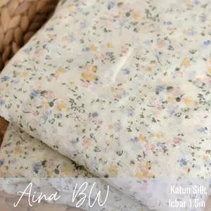 kain katun silky premium motif bunga kecil
