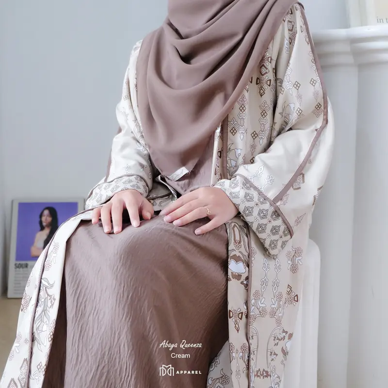 Dmd Apparel - Abaya Raudah armaniesilk kombinasi marbela silk Gamis Cantik Lebaran Simple 4