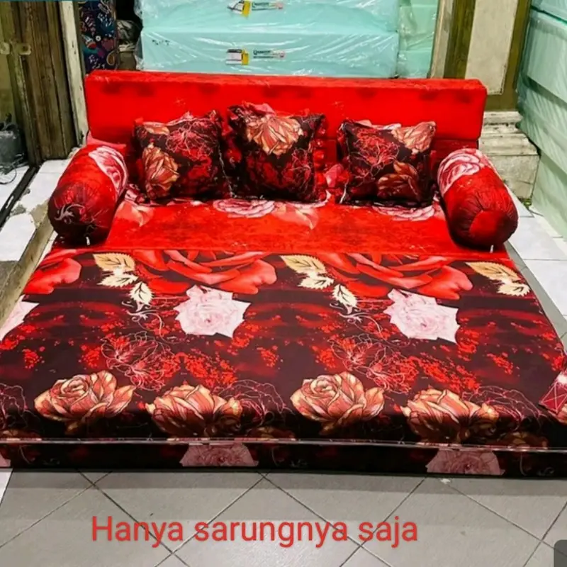 "HANYA SARUNGNYA SAJA" sarung Kasur Sofabed Resleting Letter L Berkualitas dengan Motif Cantik dan Menarik 3