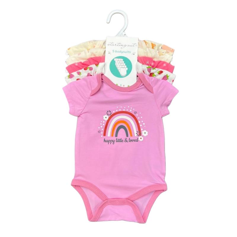 YOURBABYNEEDS Bodysuit Jumper Lengan Pendek Bayi Perempuan dan Bayi Cowok 5in1 Motif Karakter Lucu Berbahan Katun Adem Premium Import Nyaman Digunakan Untuk Bayi Usia Baru Lahir Newborn Sampai 9 Bulan Baru 2