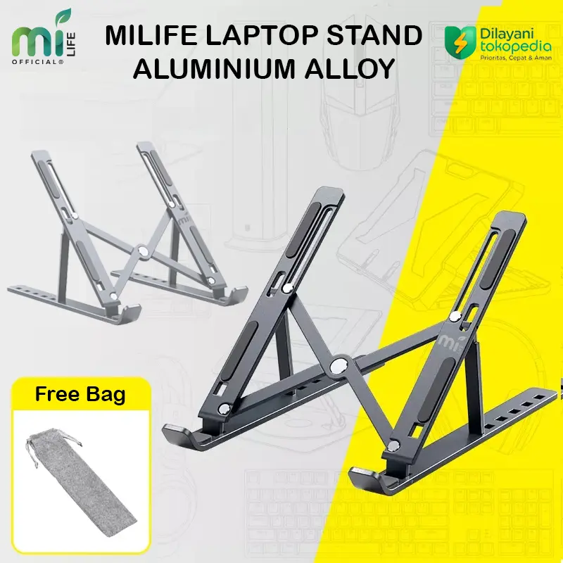 MILIFE Laptop Stand Aluminium Tablet Holder Foldable Dudukan Laptop Portable