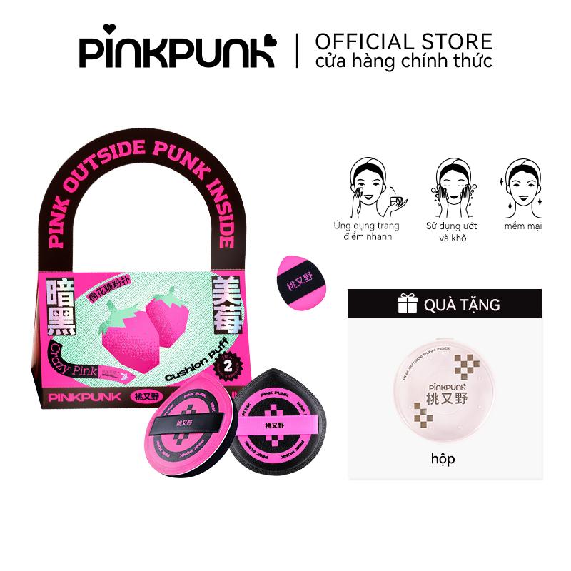 (COD) Set bông mút PinkPunk Mút trang điểm chất liệu cotton rubycell mềm mại có thể dùng khô hoặc bóp ẩm không hút kem nền women cosmetic trang điểm