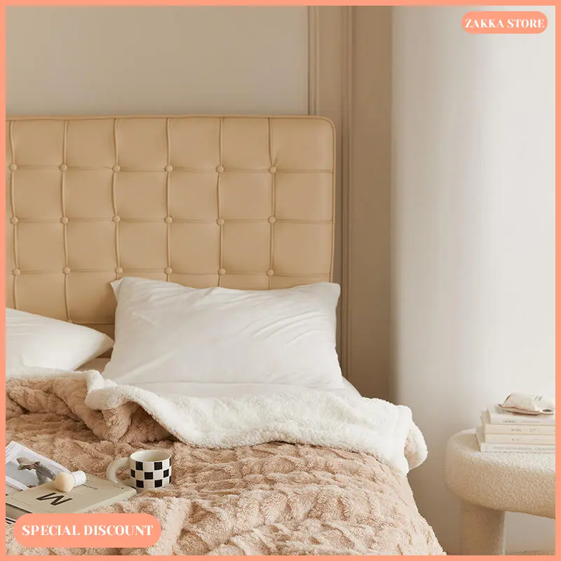 Zakka Store COD Selimut Hangat Musim Dingin / Selimut Sofa / Tempat Tidur Bulu Poliester Polos 1