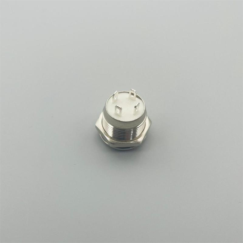 Metal button switch opening 12mm light touch power symbol flat head self resetting 2