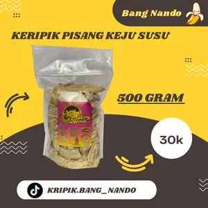 PROMO 500 GRAM KERIPIK PISANG KEJU SUSU BANG NANDO OLEH-OLEH KHAS LAMPUNG
