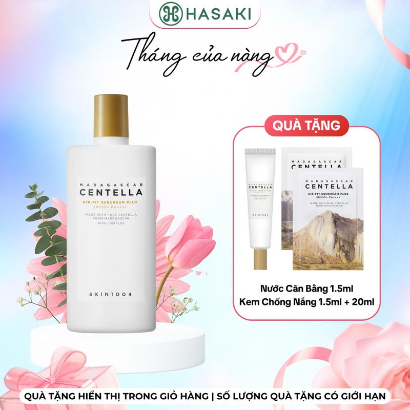[MUA 1 TẶNG 3] Kem Chống Nắng Skin1004 Cho Da Nhạy Cảm SPF 50+ 50ml Madagascar Centella Air-Fit Suncream Plus SPF50+ PA++++ | HASAKI BEAUTY