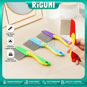 Sisir Serit Kutu Rambut Logam Gagang Panjang