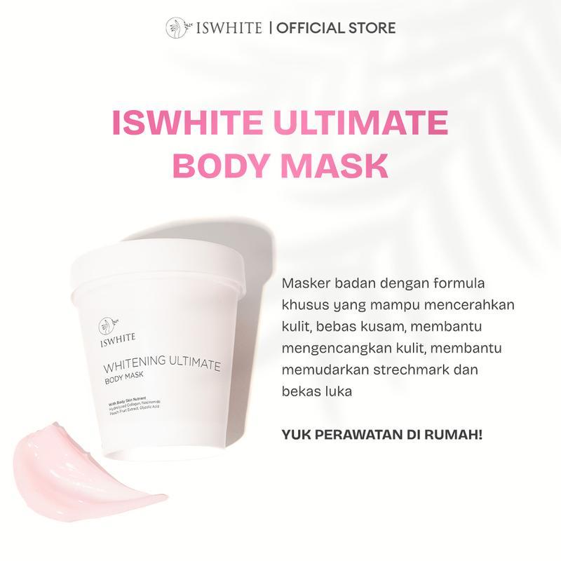 ISWHITE Whitening Ultimate Body Mask Pencerah Pelembab Tubuh | Body Bleaching BPOM Halal Masker Mencerahkan Peach Extract 0