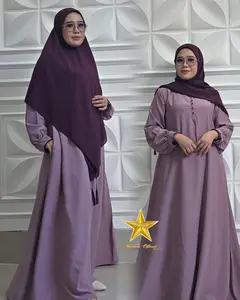 Abaya SHANIA Ikhwani Lengan kancing variasi renda bahan Marbella anti UV