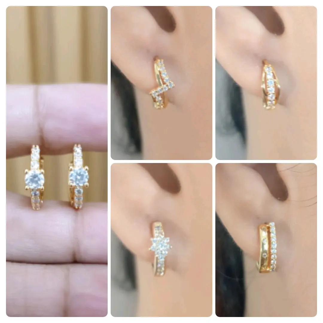 Anting Bunga Hitam Titanium Aksesoris Elegan Perhiasan