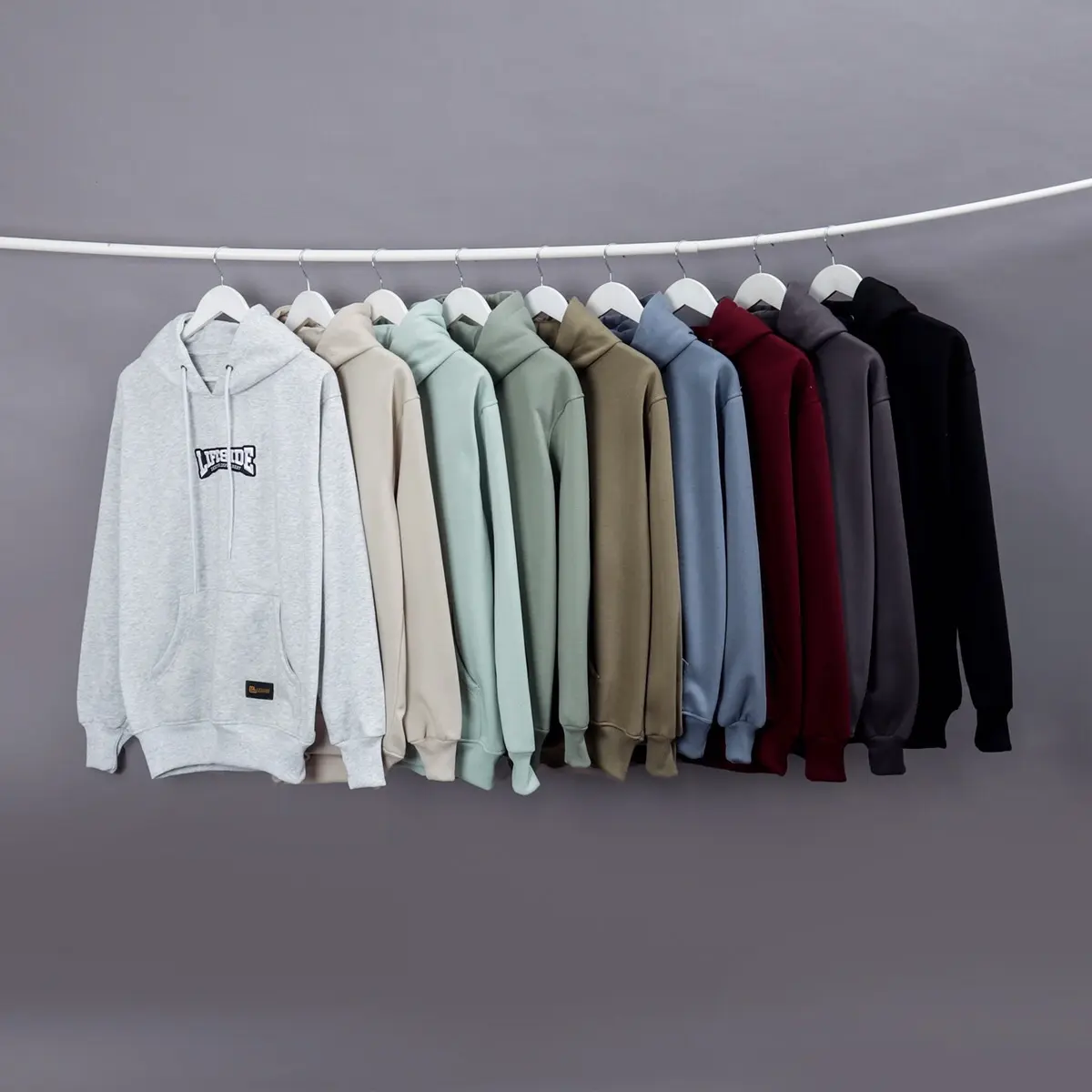 LIFESIDE Hoodie Jumper Bordir Timbul Unisex Pria Wanita M L XL XXL Tebal Nyaman