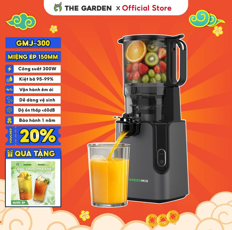 Máy Ép Chậm Trái Cây GREENMIX miệng ép 150mm ép nguyên quả, kiệt bã 95-99%,…