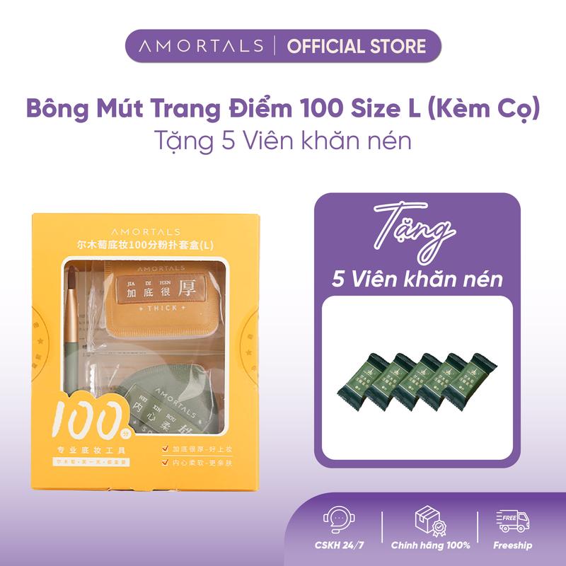 Bộ bông mút dùng để tán kem nền dạng lỏng (gồm 2 bông mút + 1 cọ che khuyết điểm)_size L