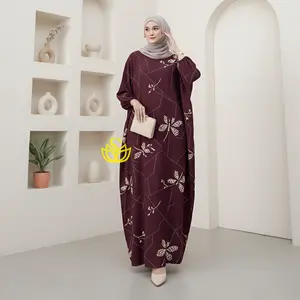 Anggun Kaftan Abaya Jumbo Rayon Dress Gamis Premium Busui Friendly Depan LD 140 Simple Elegan Kondangan Pengajian Arisan Grosir Ori Wiwexa Muslim Lebaran