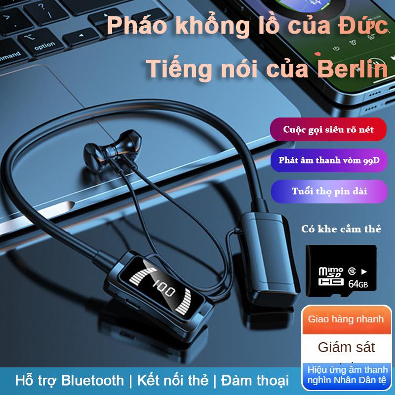 Tai nghe đeo cổ Bluetooth HiFi V5.3, âm thanh nổi, thân thiện với thể thao và chống sốc Nhét Tai Nghe Nhạc